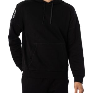 EA7 - Hooded Tape Logo Sweatshirt - Black