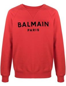Balmain - Sweatshirt With Logo Print - Red / Black