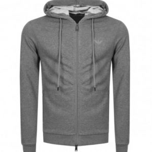 Emporio Armani - Hooded Full Zip Sweatshirt - Grey