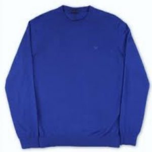 Emporio Armani - Knitted Crew Neck Sweater - Blue