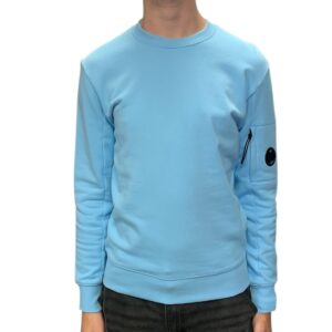 CP Company - Diagonal Raised Fleece Lens Crew Sweatshirt - Sky Blue