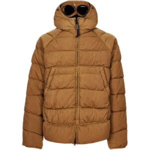 C.P. Company - Eco-Chrome R Hooded Down Goggle Jacket - Bronze Brown