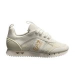 EA7 - Black & White Laces Trainer - White / Gold