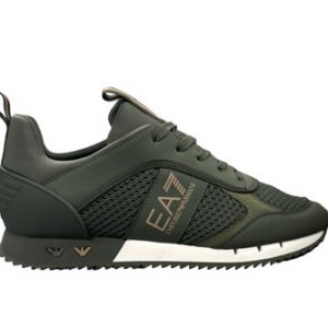 EA7 - Black & White Laces Trainer - Climbing Ivy / Bronze