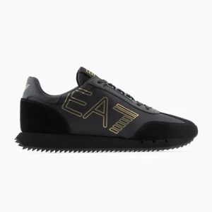 EA7 - Black & White Vintage Sneaker - Black / Gold