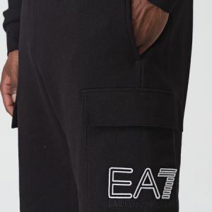 EA7 - Embroidered Cotton Short - Black
