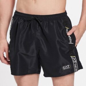 EA7 - Stretch Tape Logo Swim Shorts - Black